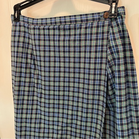 Vintage Blue Plaid Skirt - Picture 6 of 12